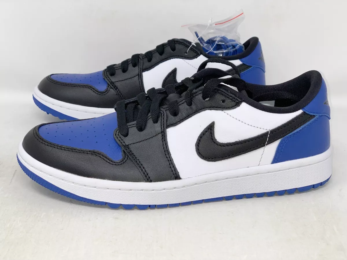 Air Jordan 1 Low 'Blue Royal Toe' Black Golf Shoe, Size 10 BNIB DD9315-102
