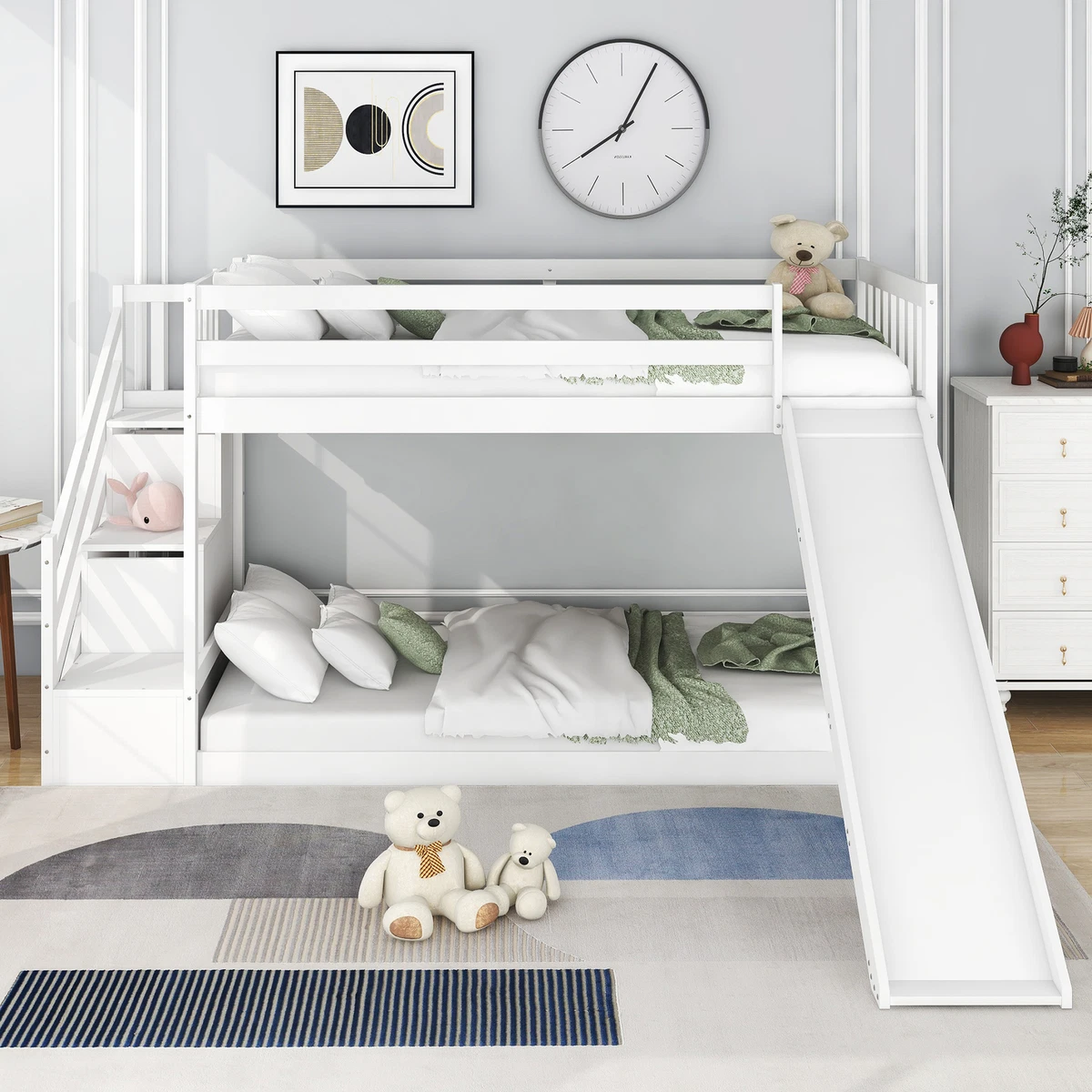 Kids cabin cheap bed with slide