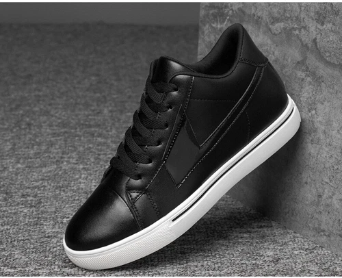 New Men Get Taller Elevator Shoes Sneakers Height Increasing 6/8Cm Classic Black - Picture 12 of 20