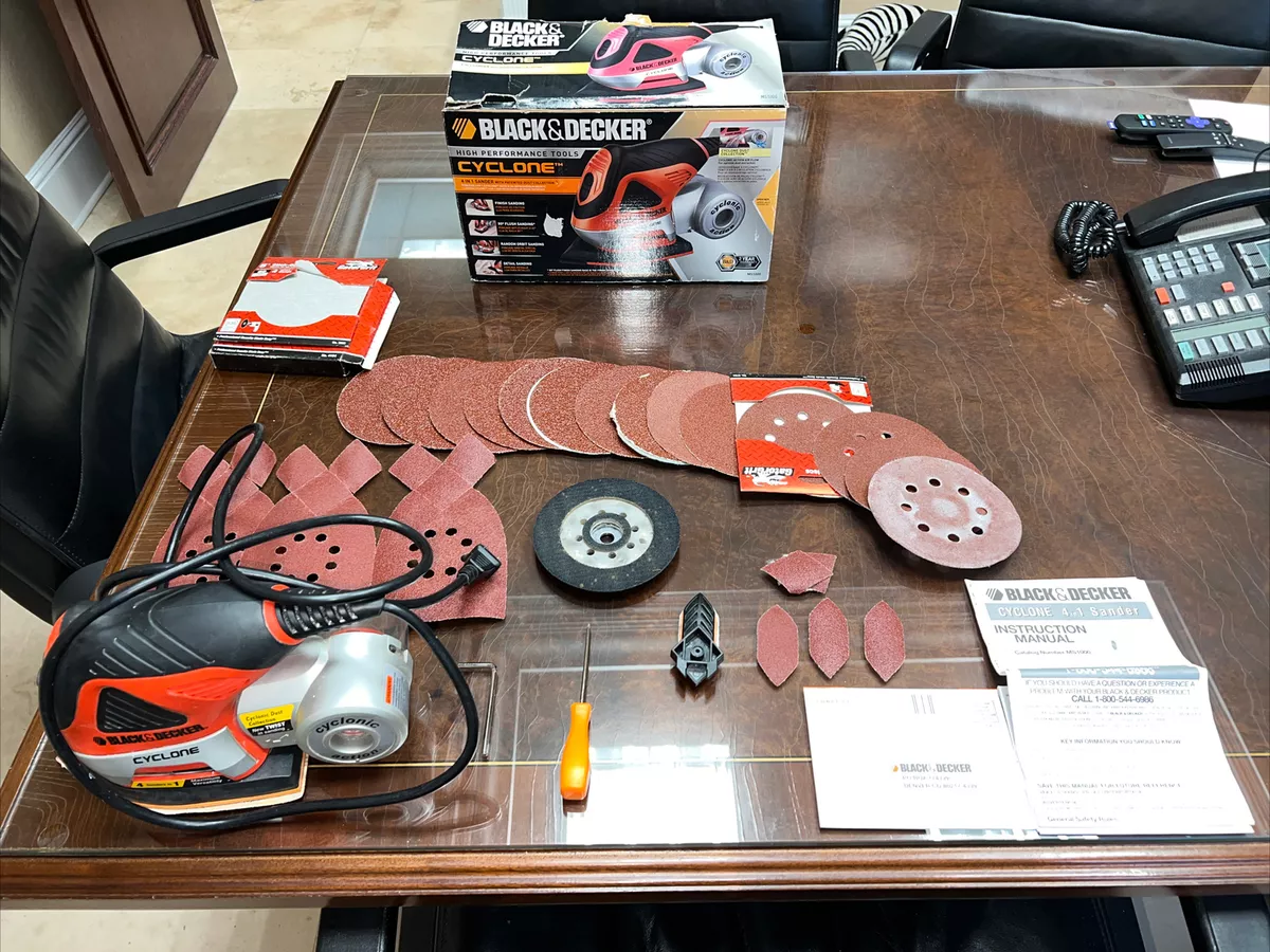 Black Decker MS1000 Cyclone 1.4 Amp Orbital 4 in 1 Multi Sander Nice