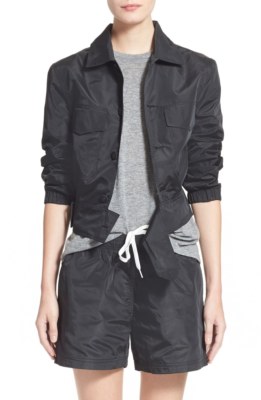 New $890 Tomas Maier Black Nylon Parachute/Bomber Short Jacket Women 6