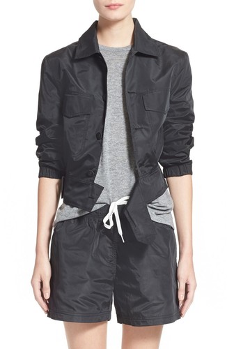 New $890 Tomas Maier Black Nylon Parachute/Bomber Short Jacket Women 6 - 第 1/10 張圖片