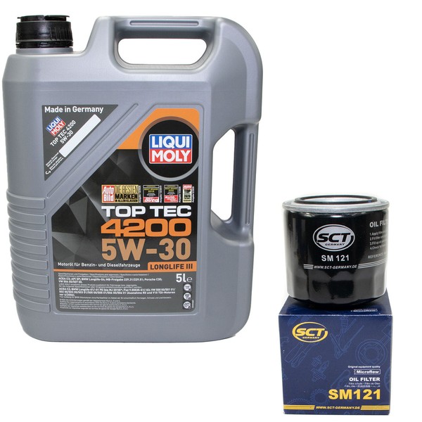 MotoröL Set 5W-30 5 Liter + ÖLfilter Sm 121 FüR Hyundai Kia Mazda Mitsubishi-image