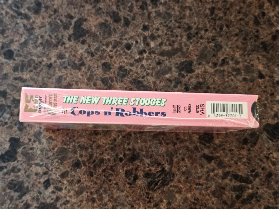 BRAND NEW New 3 Stooges Cops N' Robbers (VHS; 1987) RARE Sealed OOP Watermarks - Image 4 of 4