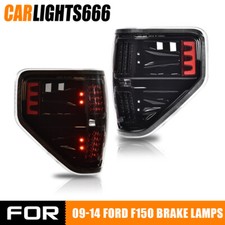 2X CLEAR LENS BLACK HOUSING LED TAIL LIGHT BRAKE LAMPS FIT FOR 09-14 FORD F-150