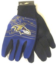 Baltimore Ravens Raised Team Logo Licensed NFL Sport Utility Gloves-Brand New! 