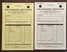 HOLLINGSWORTH SERVICENTER INVOICE (1970S) - HAMPTON, VA (GAS STATION/CAR REPAIRS