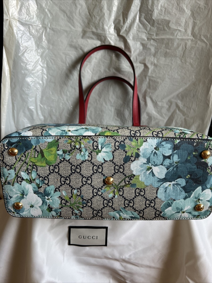 Authentic Gucci GG Supreme Monogram Blooms Zippered Tote | eBay