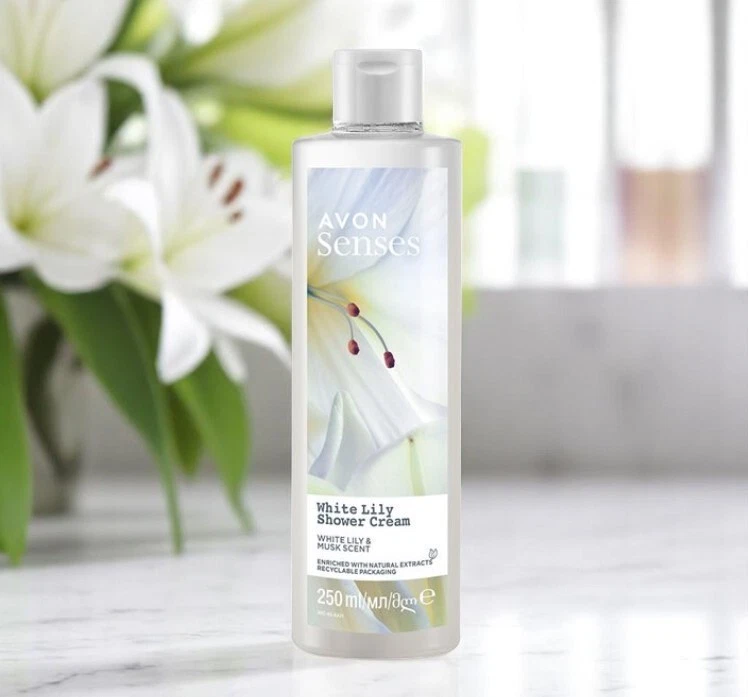 Avon Senses Damen Duschcreme WHITE LILY Weiße Lilie Moschus Wellness Pflege Top