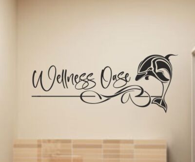 Wandtattoo Wandaufkleber Aufkleber Bad WC Tattoo Wellness Spa Delphin Delfin 57