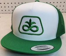 Pioneer Seed Patch on Yupoong Trucker Hat / YP Classic 6006 Green/White/Green 