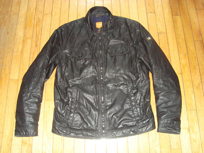 HUGO BOSS ORANGE LABEL MENS ZIP UP CAFE RACER COTTON COATED MOTO JACKET SIZE 44R