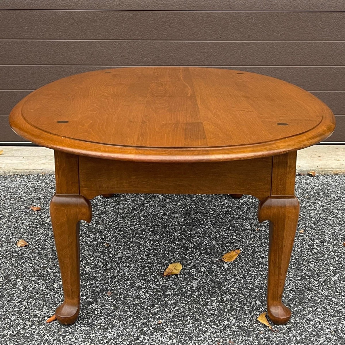 1980s Ethan Allen Heirloom Nutmeg Maple Traditional Queen Anne