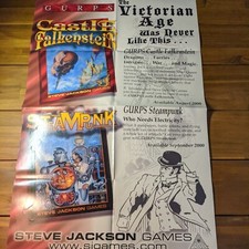 Steve Jackson Games GURPS Castle Falkenstein And Steampunk Poster 21" X 33"