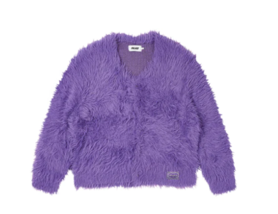 Palace Skateboards Yeti Cardigan Bloom Purple Size XL Furry Hairy 