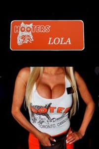 Hooters Uniform Lola Name Tag Pin Back Dress Up Role Play  xtra