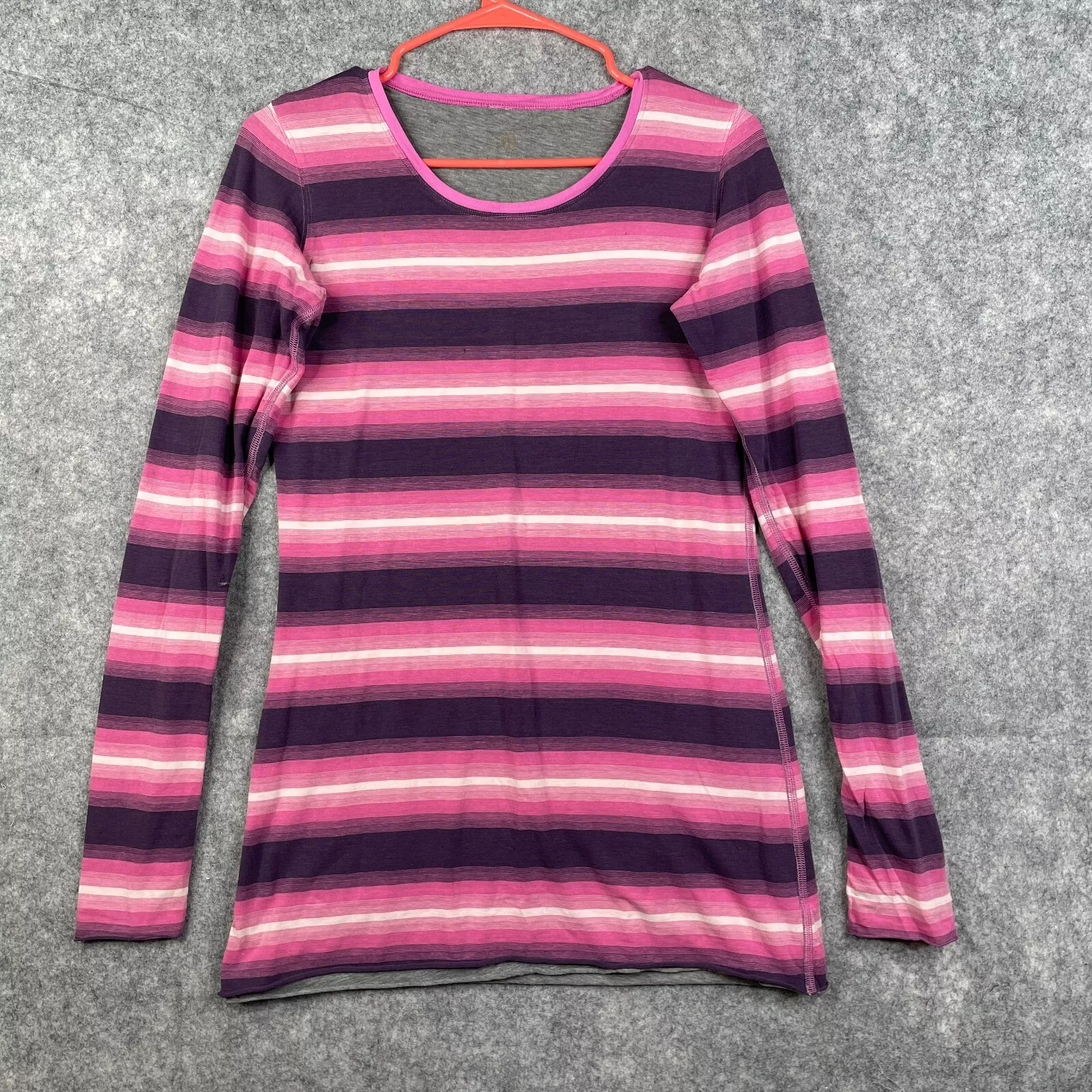 lululemon striped reversible long sleeve activewear shirt