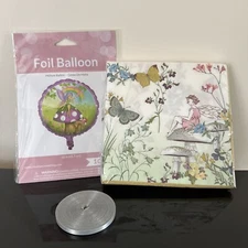 18" Fairy Birthday Foil Helium Balloon Girls Party Decoration Bundle.
