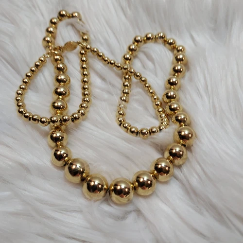 Vintage Napier Gold Tone- Beaded- Graduated Necklace - 24" Looks NEW