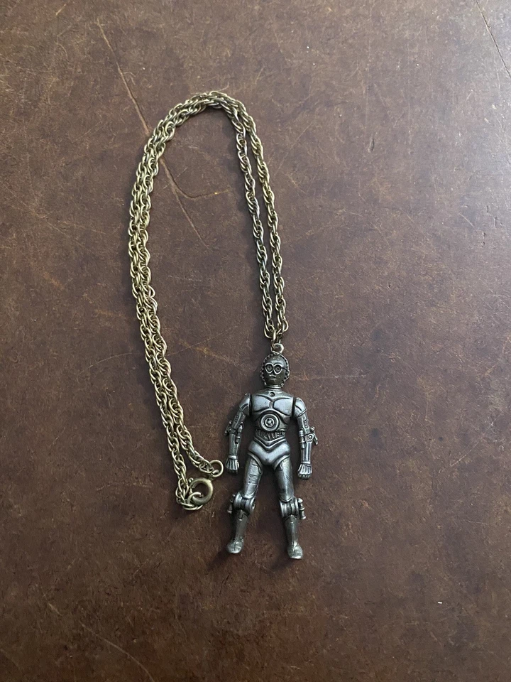 Colgante vintage 1977 20th Century Fox Star Wars C-3PO con collar de 18 pulgadas. Foto 2 de 3