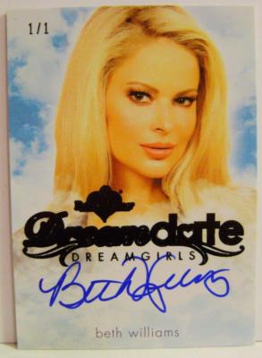 BETH WILLIAMS BLUE AUTO DREAM DATE DREAMGIRLS 1/1 BENCH WARMER 1OF1