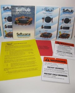 SoftTub Soft Hot Tub product Direction Flyer Warning Sign Quick Reference Guide