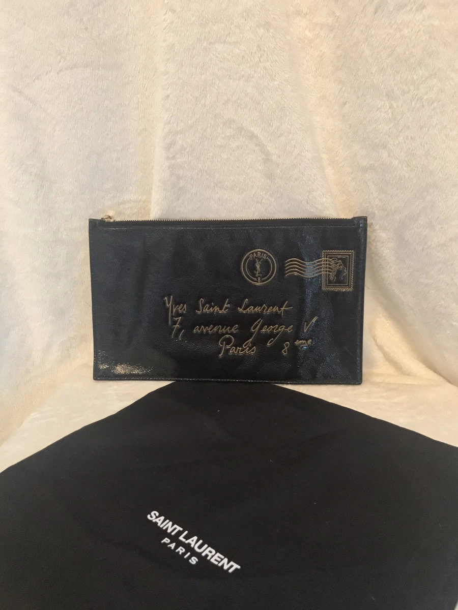 YSL Saint Laurent Y-Mail Black Patent Leather Handbag MINI BAG