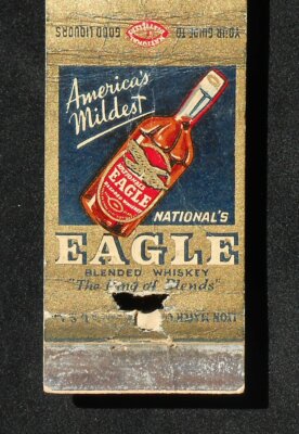 1940s Eagle Blended Whiskey National Distilling Products Corp. NYC NY Matchbook