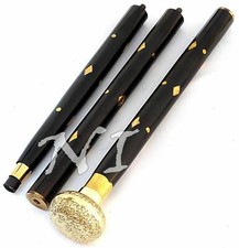 Handmade Solid Golden design Brass Head Handle Wooden Walking Shaft Stick Canes