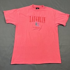 Vintage Flamingo Hilton Laughlin Single Stitch Souvenir Tee Pink Large USA Made
