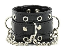 D Ring Bondage Chain Rivet Bracelet Punk Rockers Skaters Gothic Glam Metal