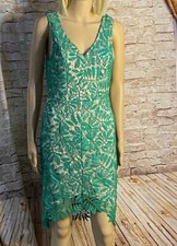 * Lulus Small Lace Fitted Green Tea Sheath Sleeveless Polyester Dress RN#67459