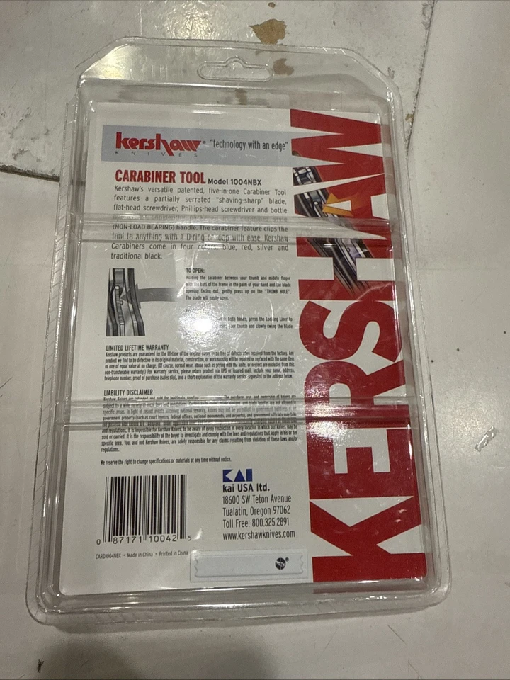 Kershaw 1004NBX Mosquetón Herramienta Cuchillo Plegable Modelo Temprano Raro Nuevo Foto 4 de 4