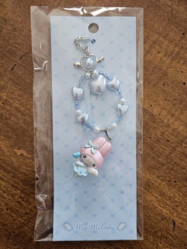 My Melody Dreaming Angel Beaded Phone Charm, New! - Zdjęcie 3 z 4