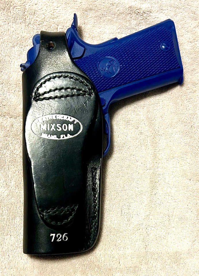 MIXSON LEATHERCRAFT BLACK LEATHER HOLSTER RH MODEL 726 COLT COMMANDER