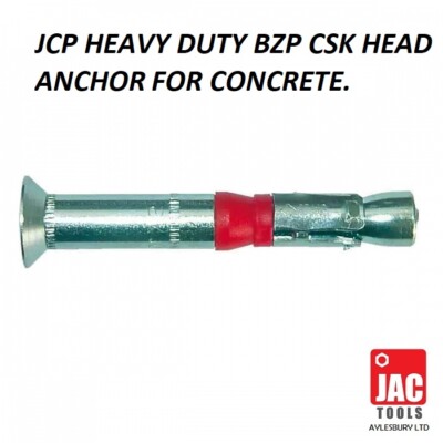 JCP SCHWERLAST CSK KOPFANKERSCHRAUBEN BZP FÜR BETON 10 - 18 MM DURCHMESSER DURCHSTECKSCHRAUBE