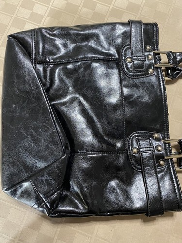 Anne Klein AK Zip Closure Tote/Purse/Bag Black Faux Reptile Gold EUC 14” X 12” - Picture 5 of 8