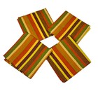 Splendor Striped Brown Orange Green Fall Colors Cotton Dinner Napkins Set of 4