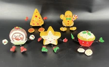 Vintage Anthropomorphic Resin Christmas Sweets Shelf Sitters Figurines Set of 5