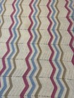 Vintage Ivory Mauve Blue Knitted Afghan Throw Blanket 1980s  80” X 52” Chevron
