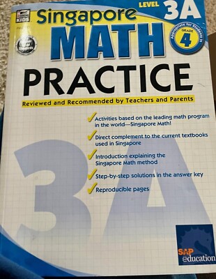 Singapore Math Practice Level 3A for Grade 4 - Brand New - no pages written on!