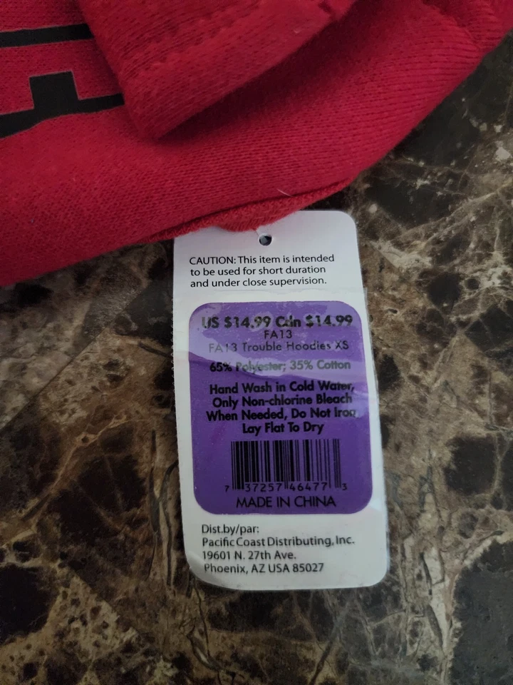 Grreat Choice Ropa para Perros Sudadera con Capucha Roja Cremallera "Trouble Maker" XSmall XS Foto 4 de 4