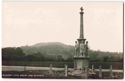 Burnham East Brent Kriegsdenkmal Somerset - Vintage Echtfoto Postkarte V31
