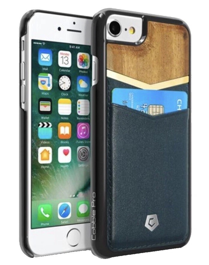 蓝色皮革保护壳、保护套和保护膜适用于 Apple iPhone 7