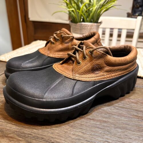 Rare Crocs Duck Axel All Terrain Island Leather / Rubber Clog Boat Shoes Mens 11