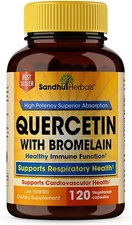 Quercetin with Bromelain 120 Caps - Support Cardiovascular & Respiratory Health