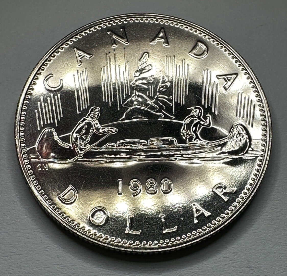 1980 Canadian Dollar Proof Like Coin from Mint Set. Uncirculated
