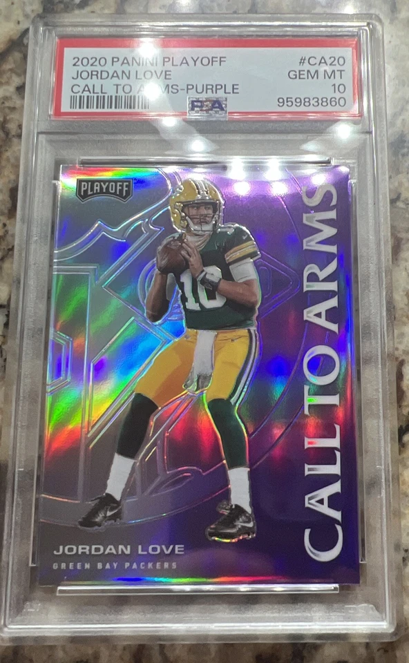 Jordan Love SP RC Rookie Card PSA 10 Pop 9 2020 Panini Call To Arms Purple Prizm - Image 2 of 4