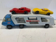 Vintage Tonka 1977 Car Hauler Corvette Car Carrier Tractor Trailer Pressed Steel