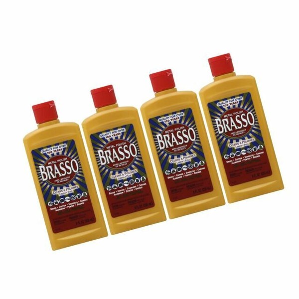 BRASSO Metal Polish 8 Oz Bottle for Brass Copper Stainless Chrome